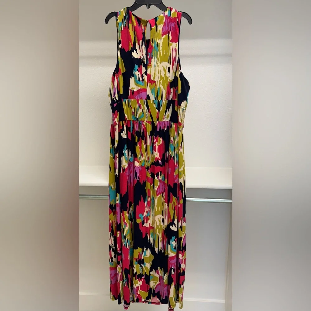 Sabrina & Blue Women’s 3X Maxi Dress Abstract Floral Sleeveless Flowy Comfy Cute - Picture 8 of 11